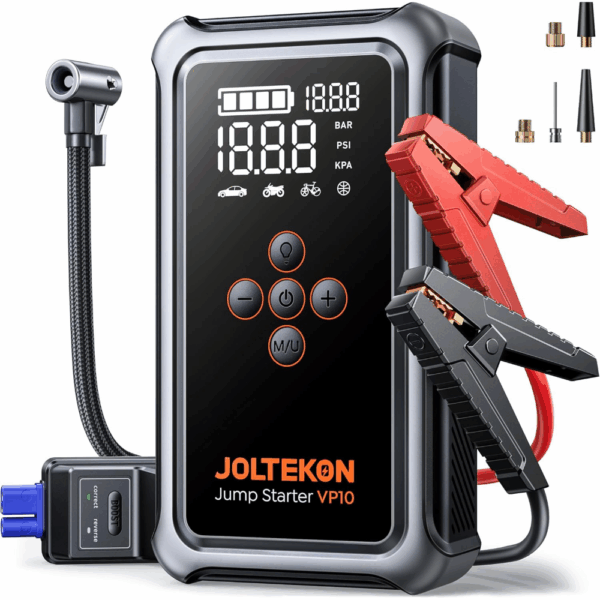 Jump Starter with Air Compressor, 5000A Portable Car Battery Jumper Starter