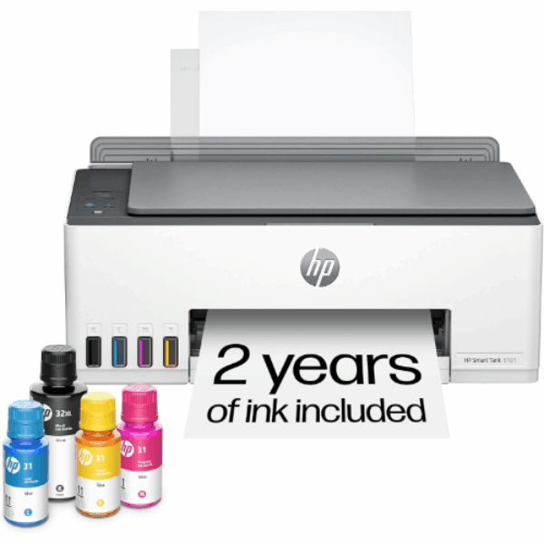 HP Smart Tank 5101 Wireless All-in-One Refillable Printer, Scanner, Copier