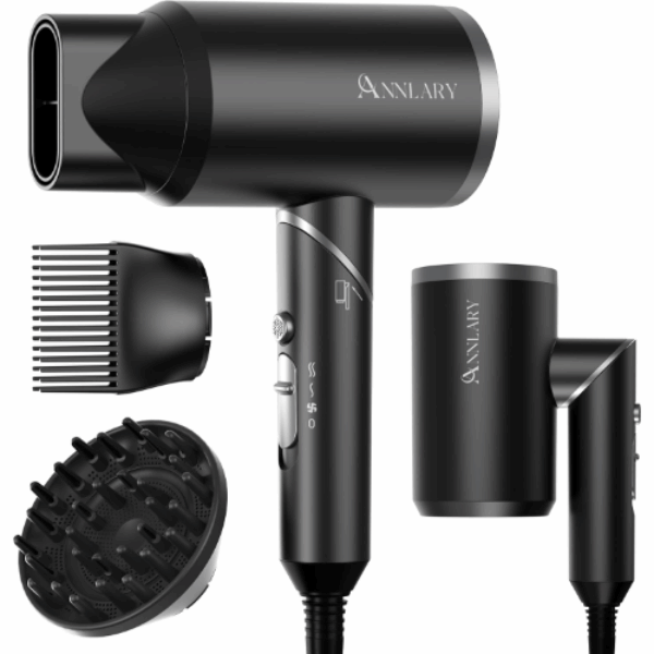 Plasma Ion Hair Dryer with Diffuser for Curly Hair