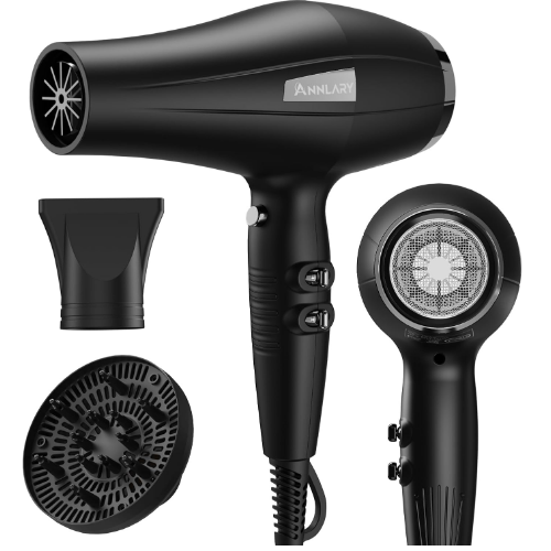 Ionic Hair Dryer with Diffuser, Blow Dryer
