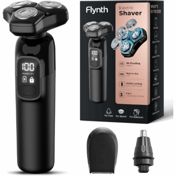 Electric Razor for Men Flynth 3-in-1 Cordless Shaver