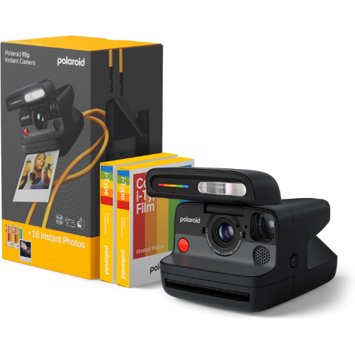 Polaroid Flip Instant Camera + Color Film Bundle (16 Photos Included)