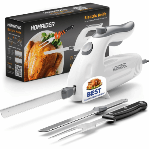 Electric Knife for Turkey, Meat Slicing, Bread, Fillet, Foam & More