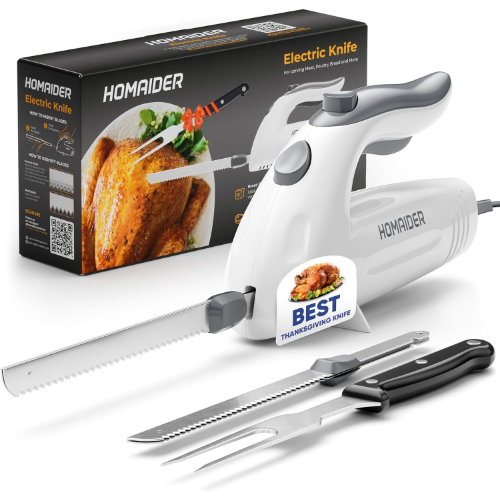 Electric Knife for Turkey, Meat Slicing, Bread, Fillet, Foam & More